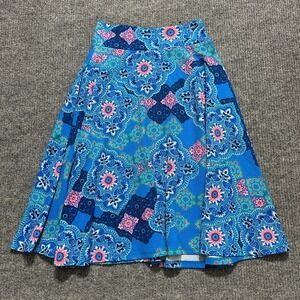 Agnes & Dora Womens Skirt Size Small Blue Geometric Pull On Stretch‎ Bohemian